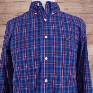 Chaps Shirt Mens XL Blue Plaid Long Sleeve Button-Up Easy Care